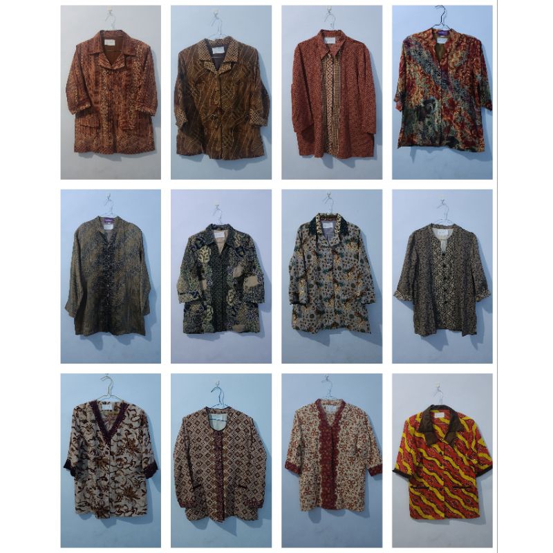 Preloved Batik Ibu/ Batik Wanita Dewasa Warna Gelap Cokelat Hitam