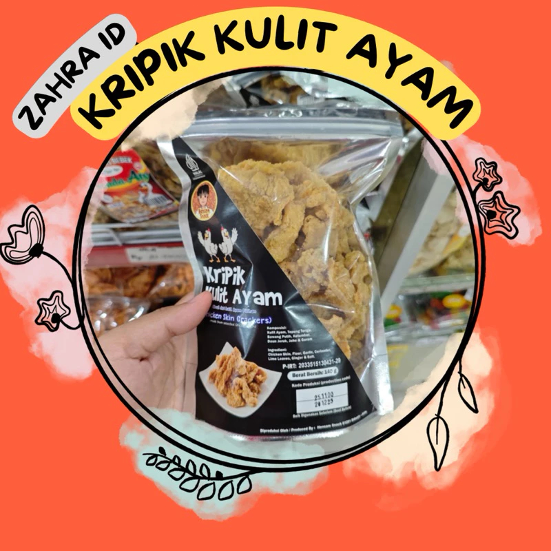 

140gram KERIPIK KULIT AYAM HENSAM SNACK / CHICKEN SKIN CRACKER