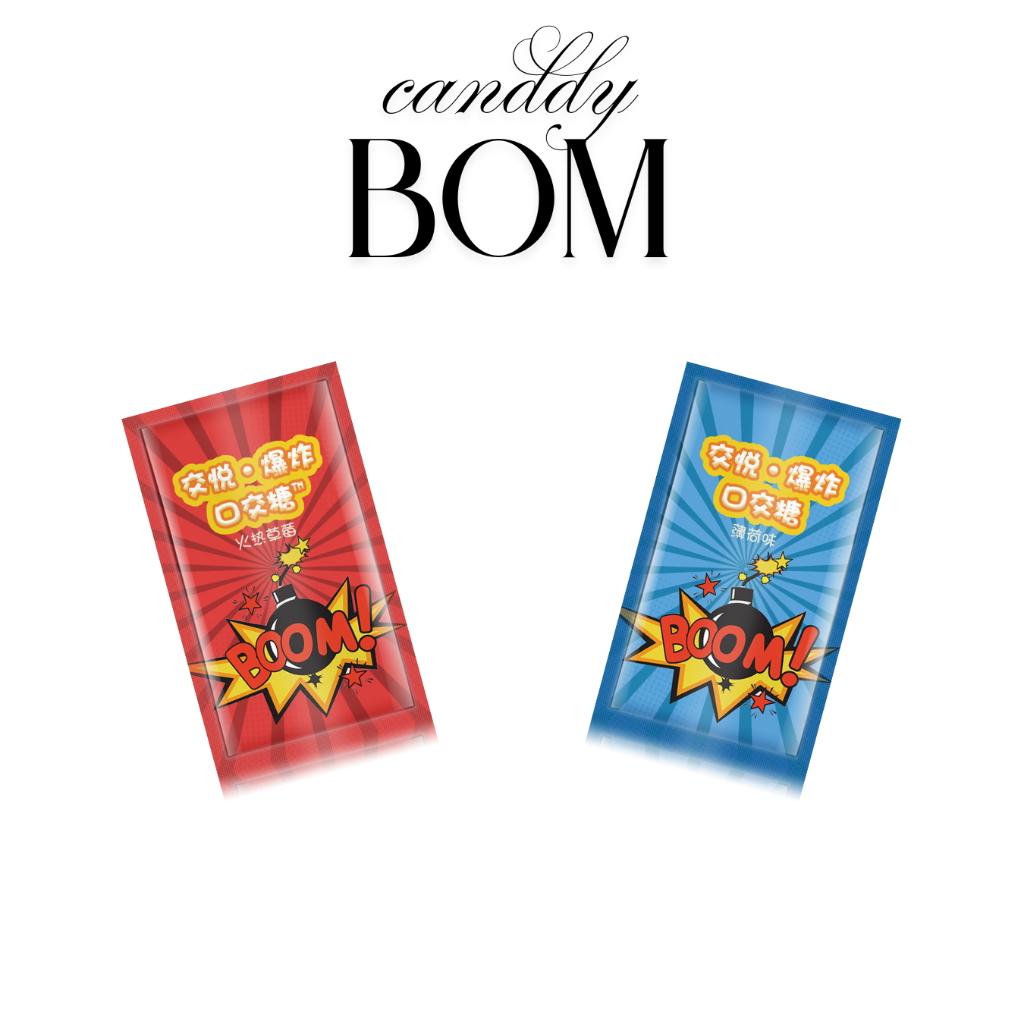 

candy bom permen rasa mint dan stroberi