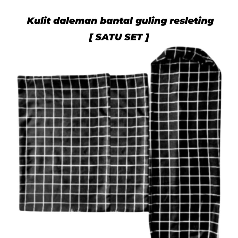 Urung Bantal Guling (SATU SET) Isian Kapuk Dakron Resleting 2 Bantal 1 Guling