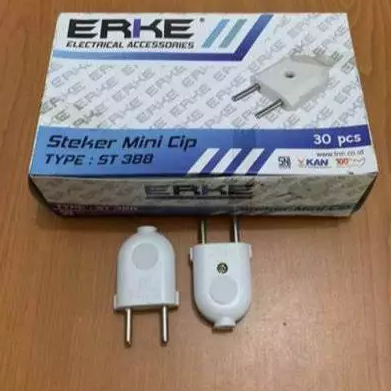 Erke Steker Gepeng CIP Putih / Steker Gepeng Putih Erke ST 388