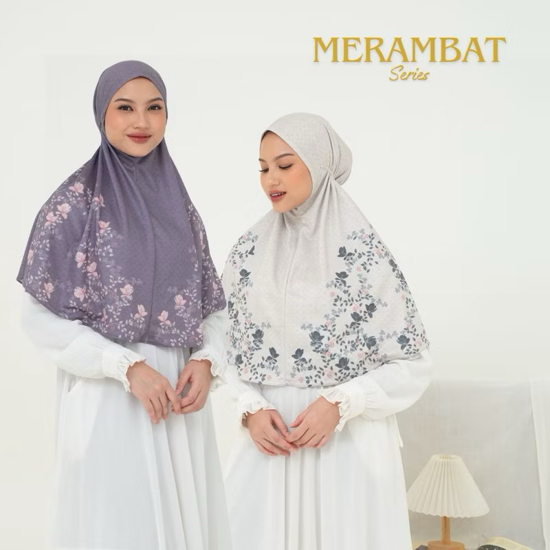 Hijab bergo instan tali motif printing by El Berry