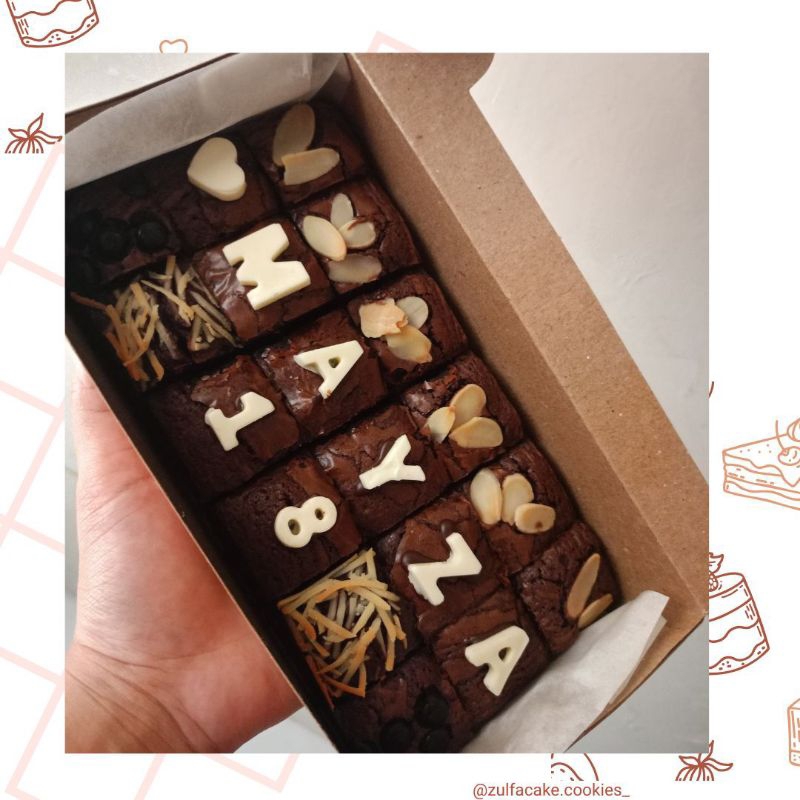 

Fudgy Brownies Custom Ucapan / Tulisan - Brownies Ulang Tahun || Birthday Cake