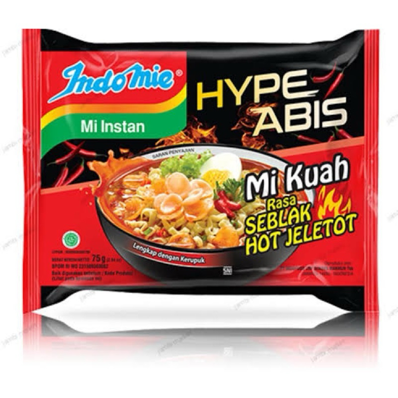 

mie instan Indomie kuah hypeabis seblak jeletot