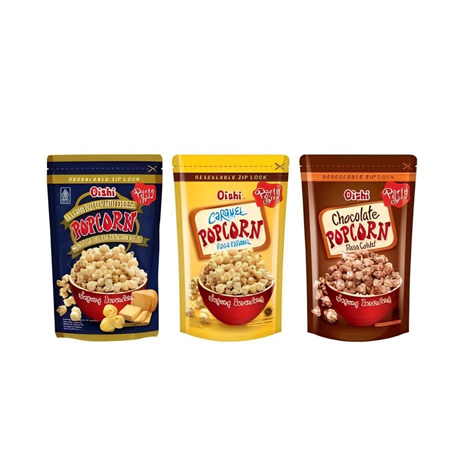 

Oishi Popcorn Caramel Coklat Camilan Snack Jagung Pop Corn 100gr