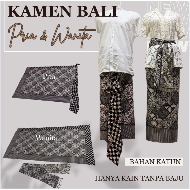 Set Kamen Kain Bali Pria & Wanita Batik Katun