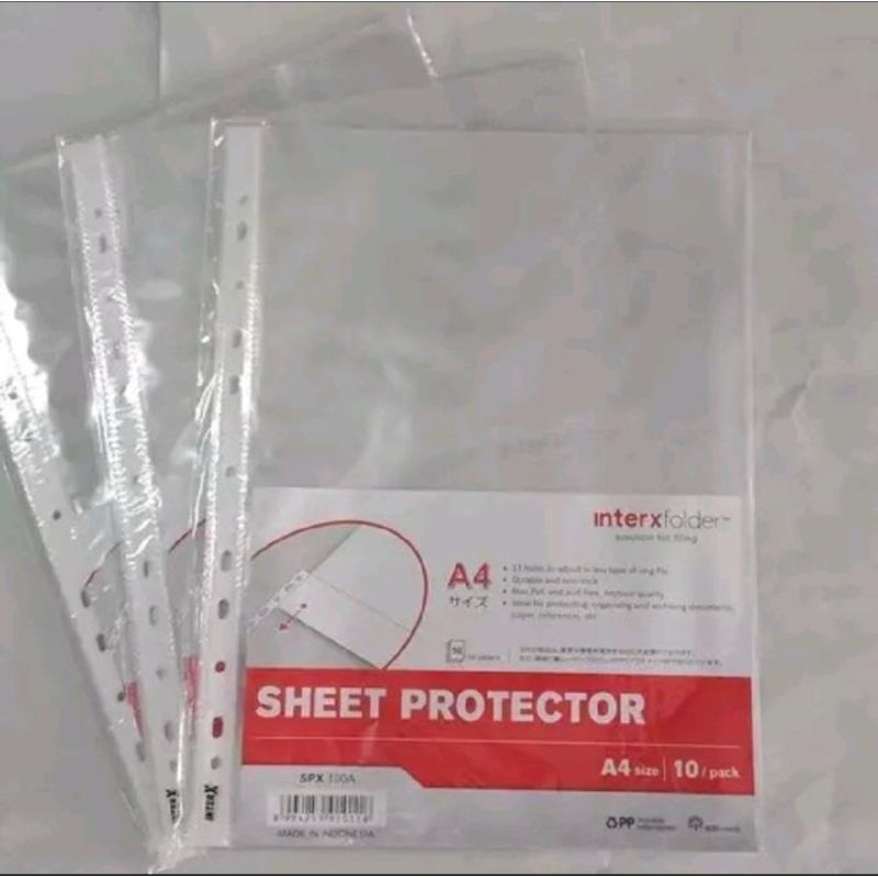 

pp pocket A4 inter x folder / sheet protector A4 isi 10 lembar