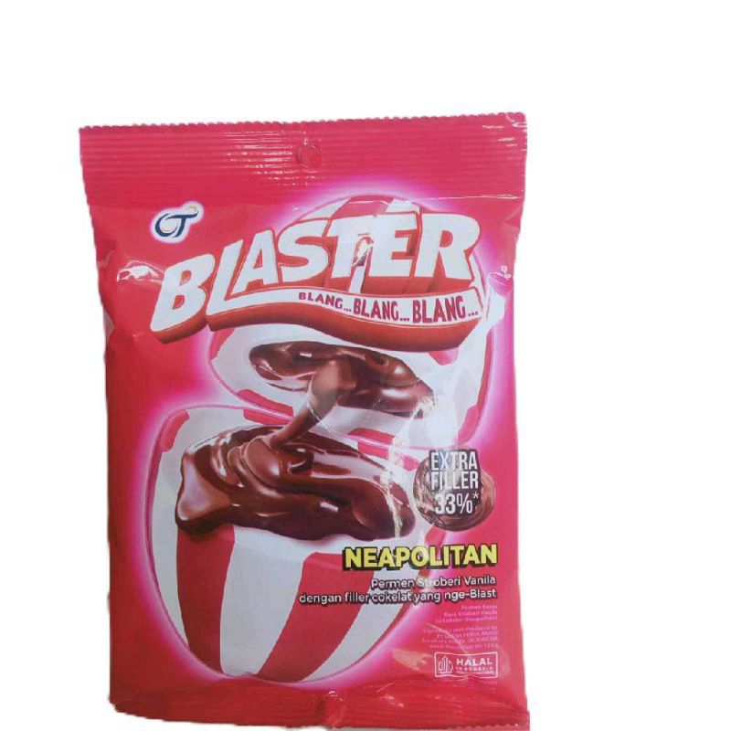 

Permen Blaster Neapolitan 120 gram | -+ isi 50 pcs | Expired 12/03/2027 | Permen belang isi coklat