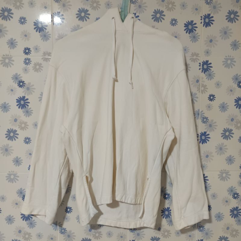 UNIQLO HOODIE COTTON OVERSIZE BROKEN WHITE