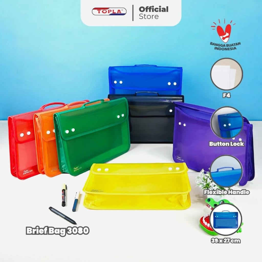 

Brief Bag 3080 with handle tas jinjing F4 Folio untuk Sekolah Kerja & Dokumen Topla