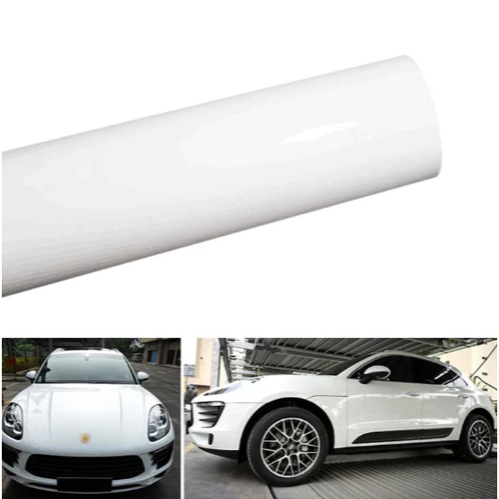 { OK COD } STIKER STICKER SKOTLET GLOSSY PUTIH L60CmxP50Cm Wrapping Kendaraan MOTOR MOBIL  4.5  2 pe