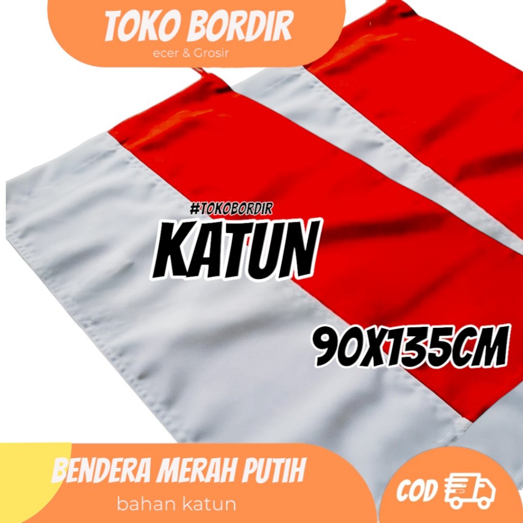 Bendera merah putih 90x135 cm bahan katun