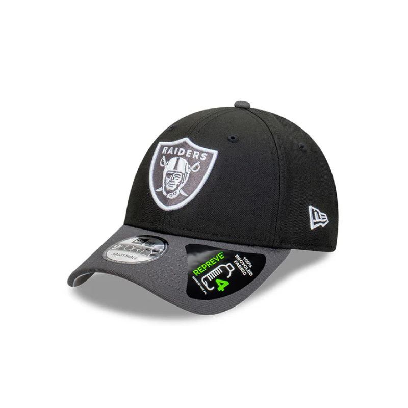 TOPI NEWERA Las Vegas Raiders Repreve® 2-Tone Graphite Visor Black 9Forty Cap