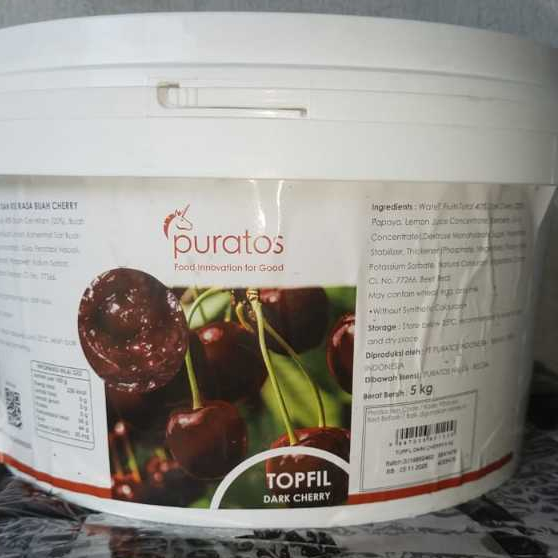

PURATOS TOPFIL DARK CHERRY / Bahan Pengisi Roti dan Kue Rasa Buah Cherry - 5 Kg