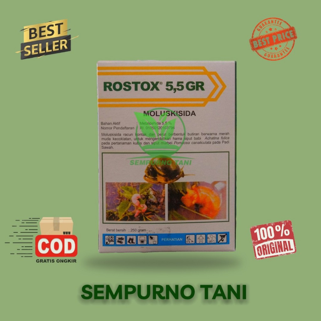 Moluskisida ROSTOX 5,5GR 250 Gram ( Toxiput / Siputox ) Uni Agro Chemica