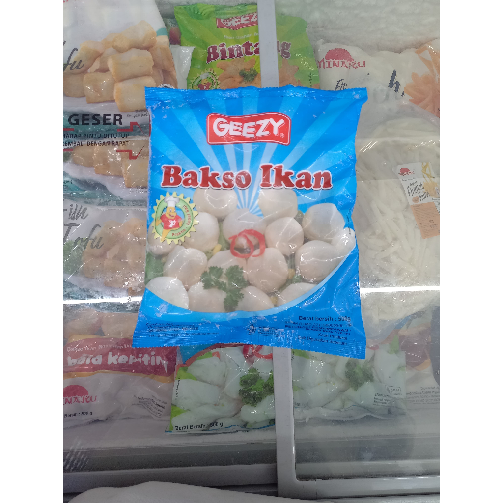 

Frozenfood MINAKU/GEEZY Bakso Ikan 500gr