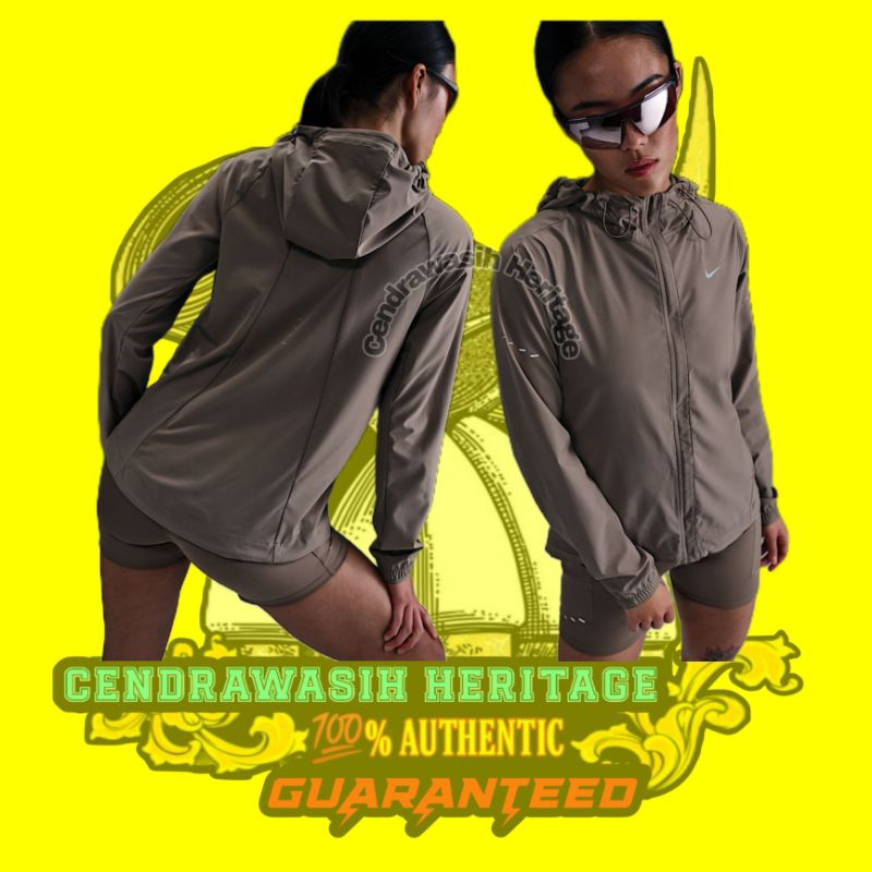 Nike Swift Womens Repel Packable Running Jacket Mink Brown 100% Original