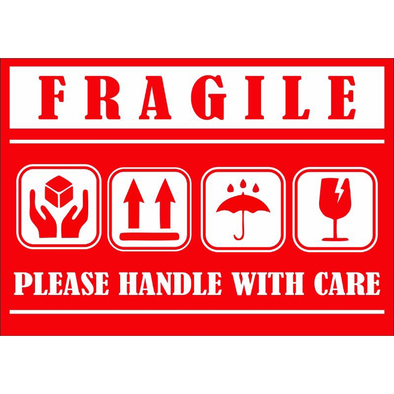 

Stiker "FRAGILE" / "PECAH BELAH" 8.5 cm x 5 cm Glossy (isi 12)