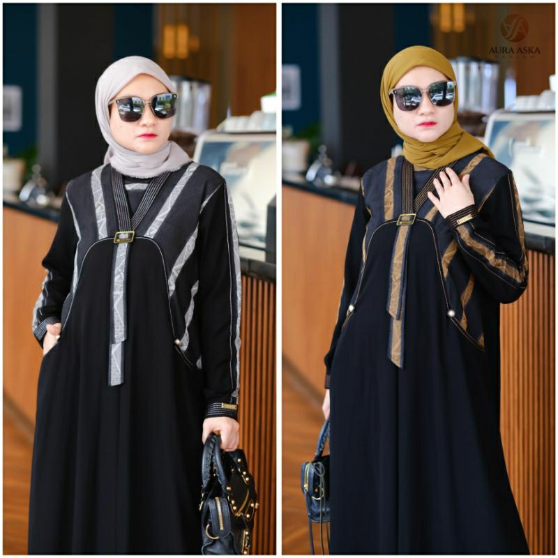 gamis dress mahalini gamis hitam abaya jatblack baju haji dan umroh terbaru