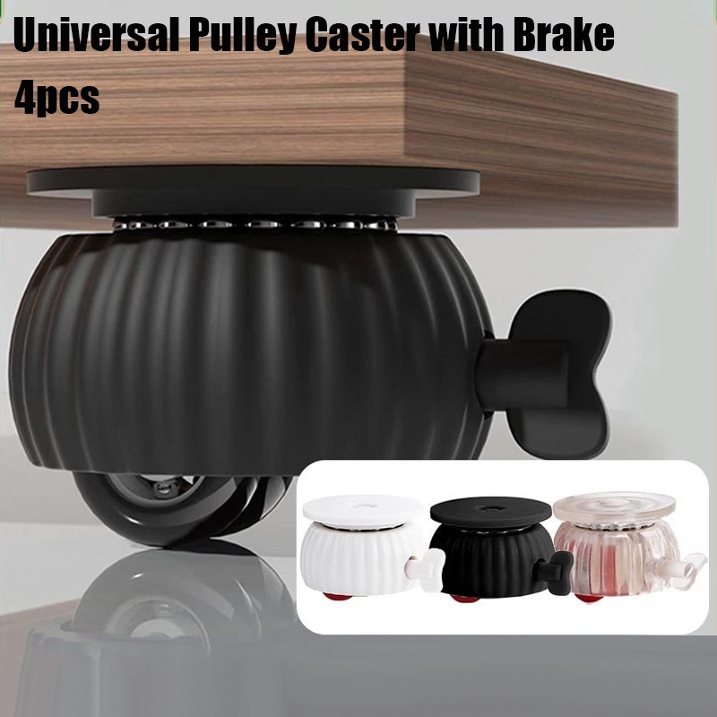4pcs Roda Tempel Universal Roda 360 Derajat Putar Roda Kecil Tempel Tambahan Roda Meja Kecil