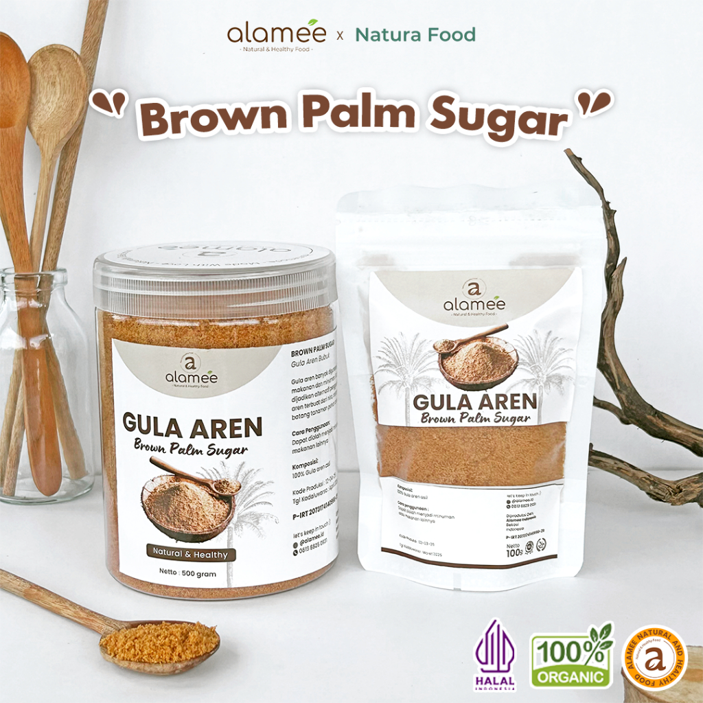 

ALAMEE Gula Aren Bubuk Organik Asli Palm Sugar Premium Semut Powder Natural Organic