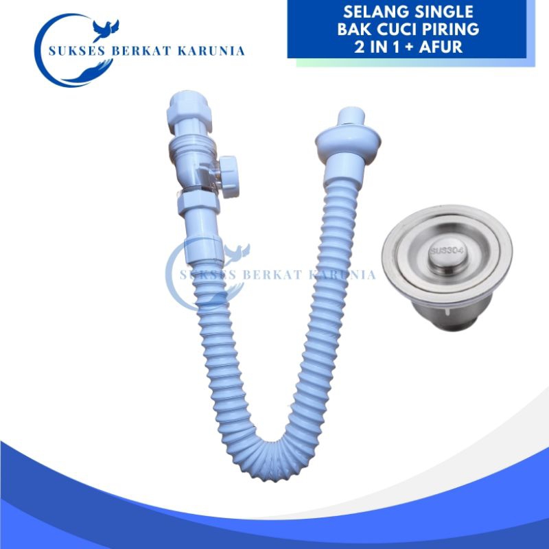 Selang Single Bak Cuci Piring 2In 1 + Afur