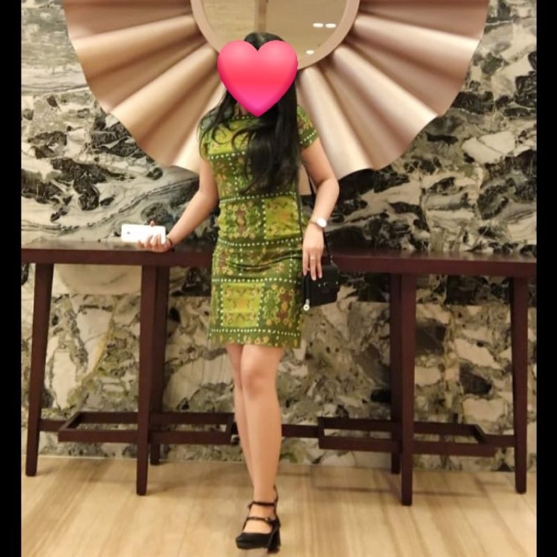 Sexy Mini Dress Batik Lengan Pendek ( PRELOVE )
