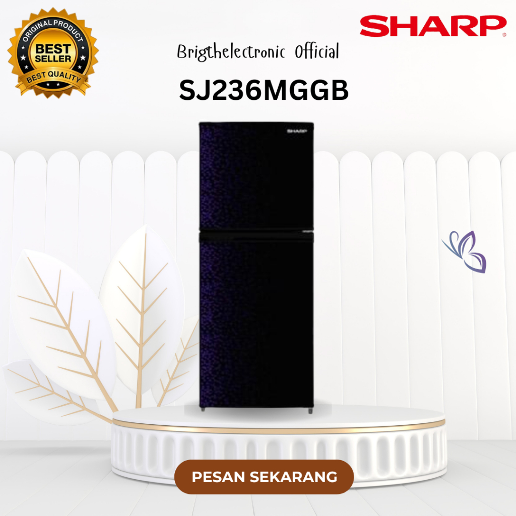 SHARP KULKAS 2 PINTU SJ236MGGB 205 L/SJ-236MGGB/SJ 236MGGB/SJ-236-MG-GB/SJ-236-MGGB/SJ 236 MG GB