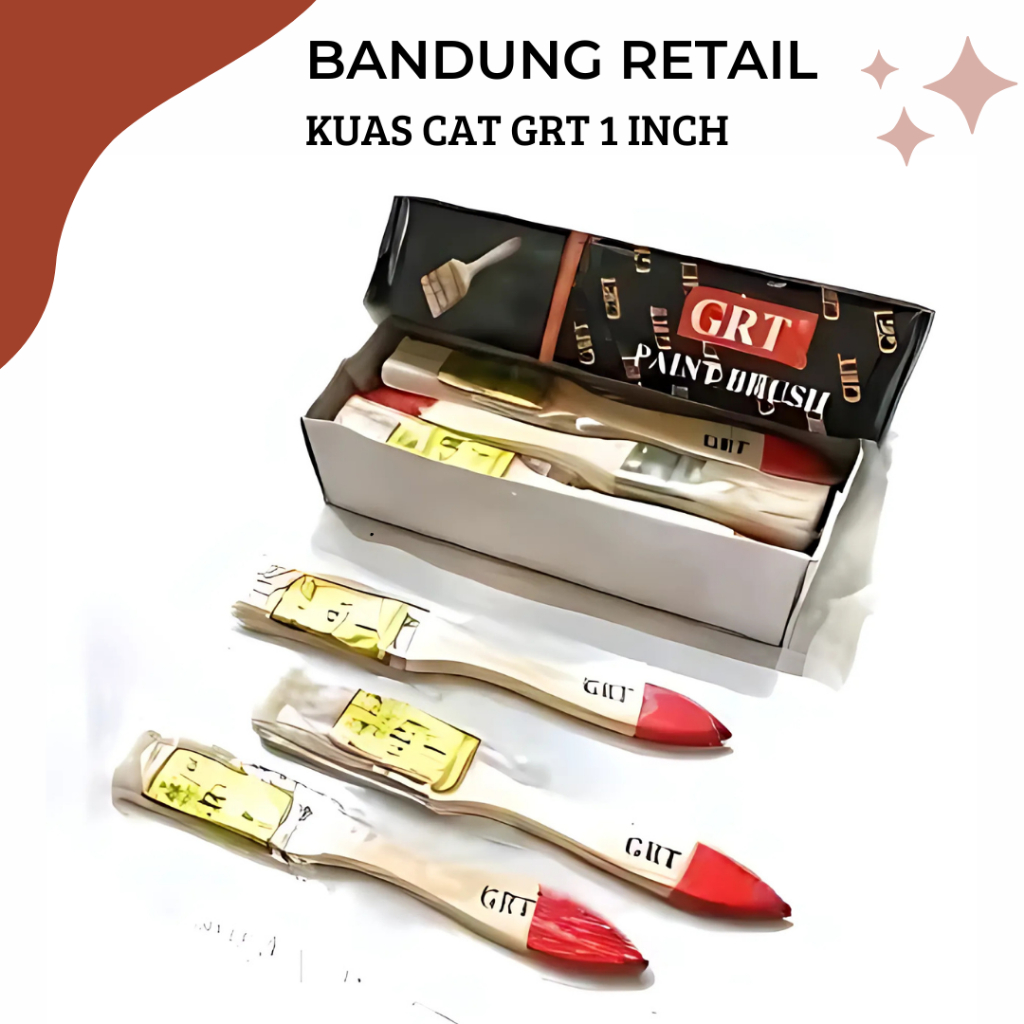 Kuas Cat GRT Kuas Tembok Dan Besi 1 Inch Kuas Cat Gagang Kayu BISA GOSEND