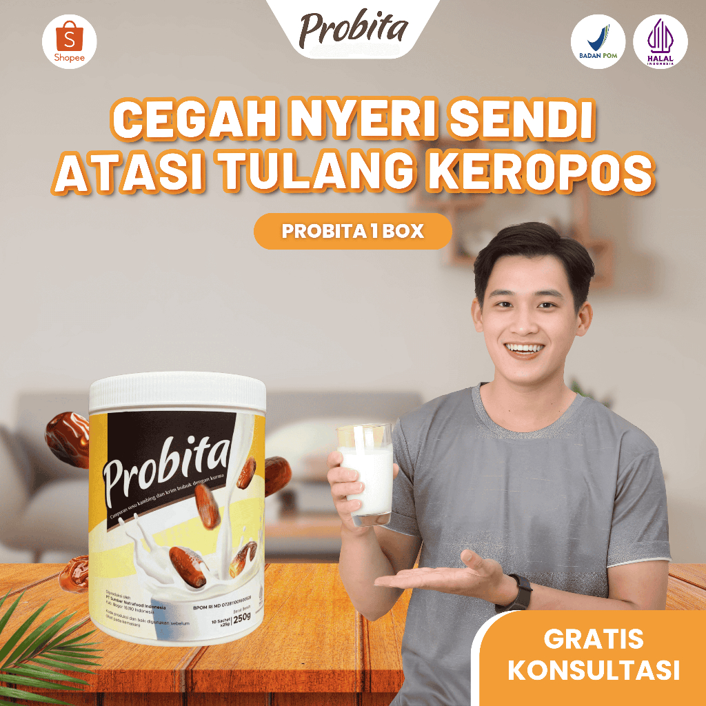 

PROBITA - Susu Kurma Cegah Nyeri Sendi Atasi Tulang Keropos - 250GR