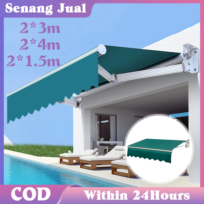 Kanopi Lipat Manual Outdoor / Blokir Sinar Uv / Awning Rumah
