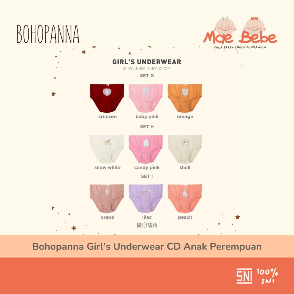 Bohopanna Underwear CD Celana Dalam Anak Perempuan 3-10 Tahun