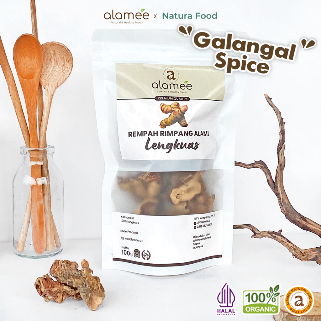 

ALAMEE Lengkuas Kering Iris Dried Galangal Rempah Rimpang Organik Alami Spice 100gr