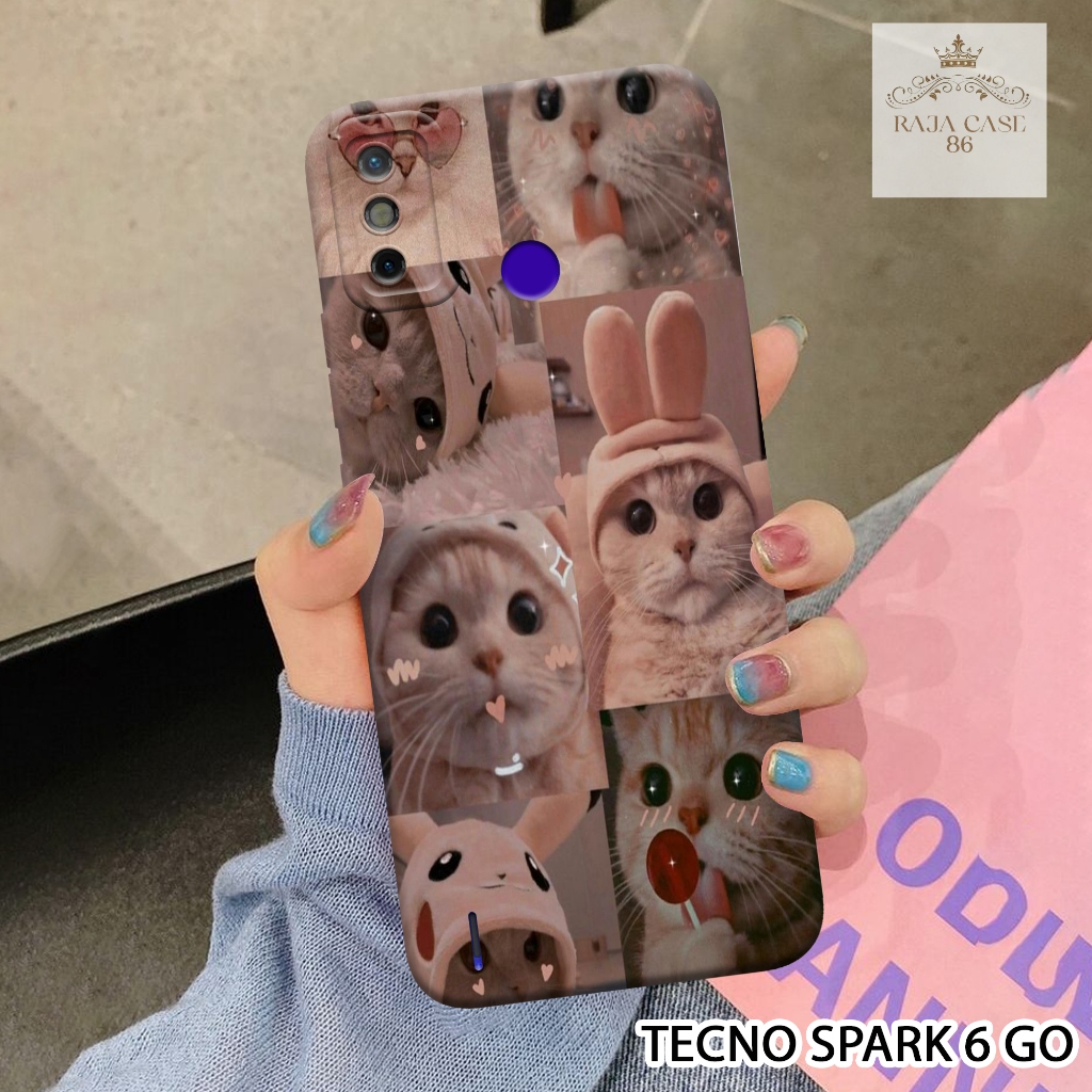 Softcase Tecno Spark 6 Go - Rajacase - Case Tecno Spark 6 Go - Motif Case Aesthetic - Case Tecno Spa