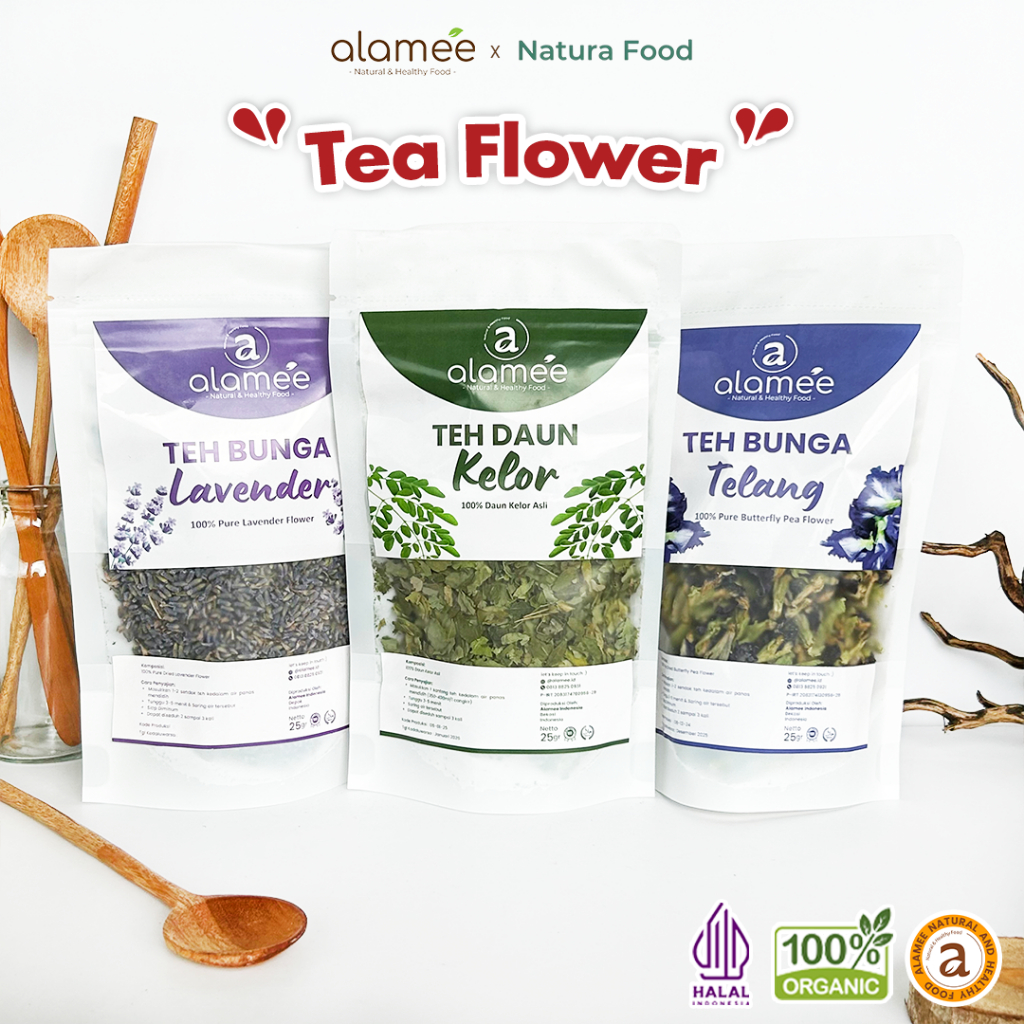 

ALAMEE Teh Chamomile Tea 25gr Bunga Jati Cina Daun Kelor Green Tea Senna Leaf Flower Organik