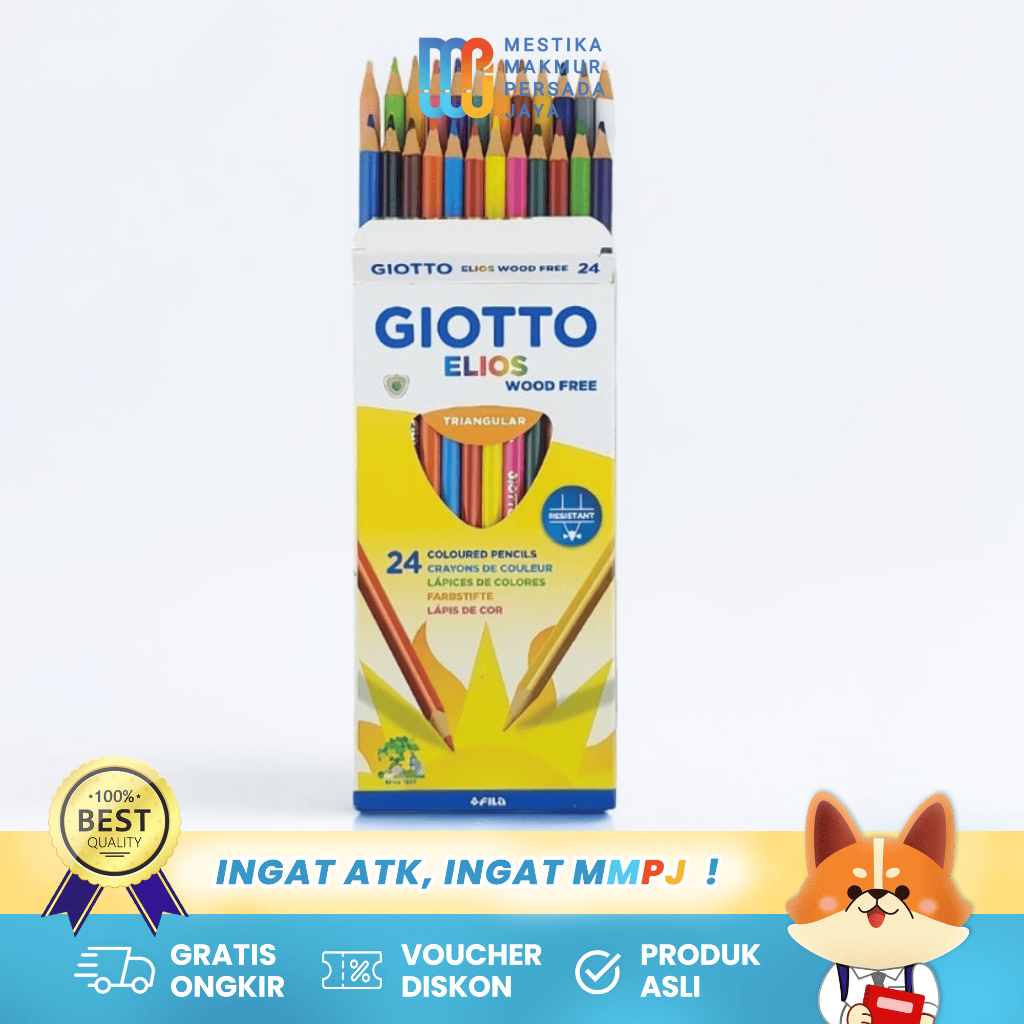 

Giotto Elios - Pensil Warna Lengkap Isi 24 Warna Wood-Free 275900