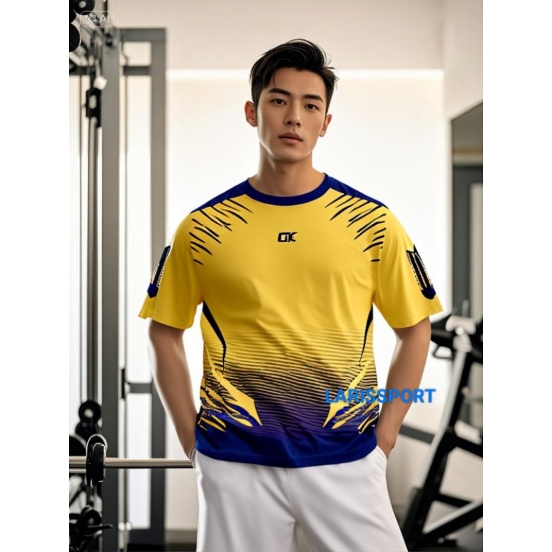 Kaos Olahraga pria full printing Kaos Voli Jersey Futsal Premium Jersey Voli Full Printing Baju Badm