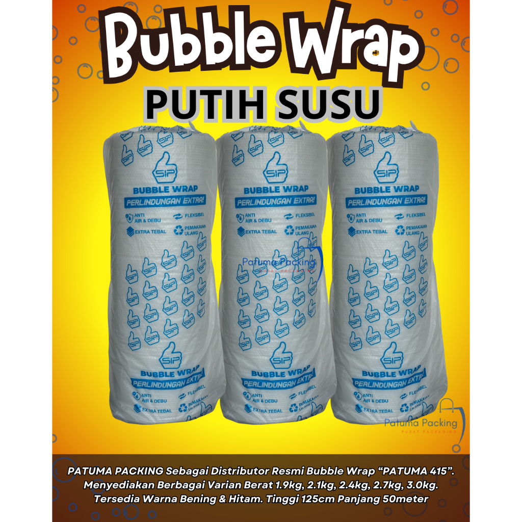 

BUBBLEWRAP WARNA PUTIH SUSU BERAT 3KG MEREK SIP