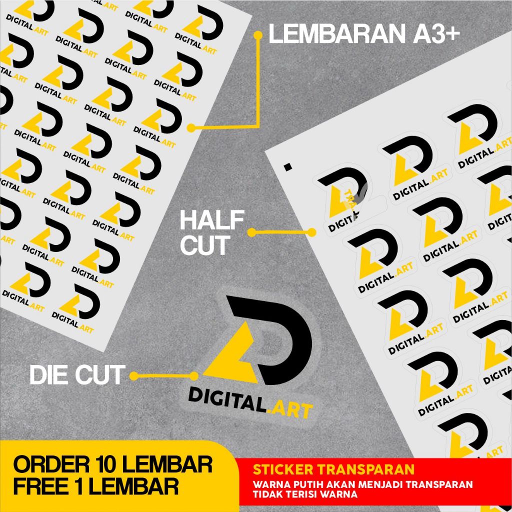 

STICKER TRANSPARAN LEMBARAN/HALF CUT/DIE CUT