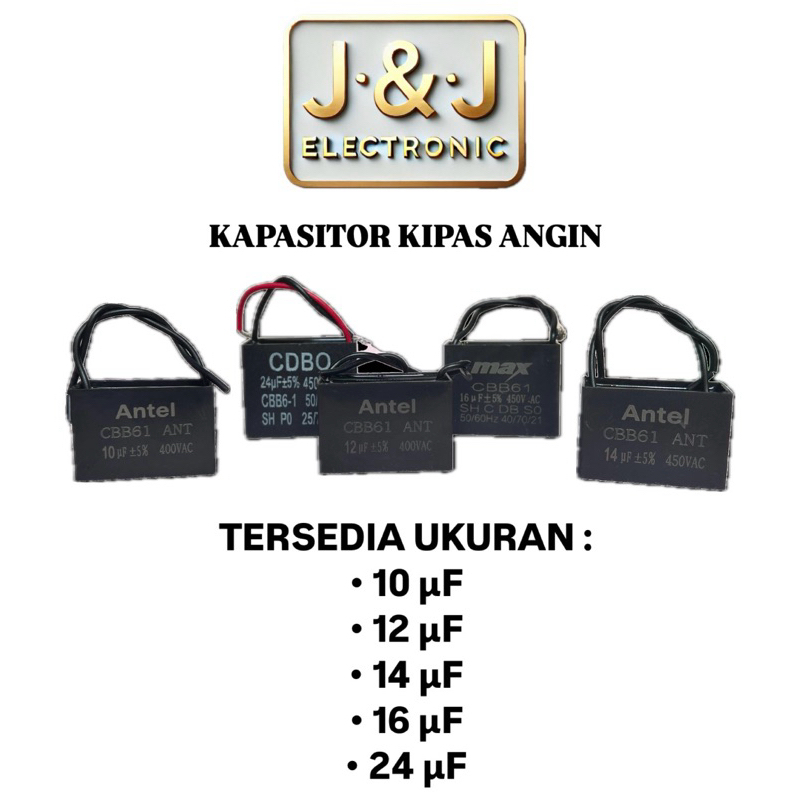 Kapasitor Kipas Angin CBB61 10UF 12UF 14UF 16UF 24UF