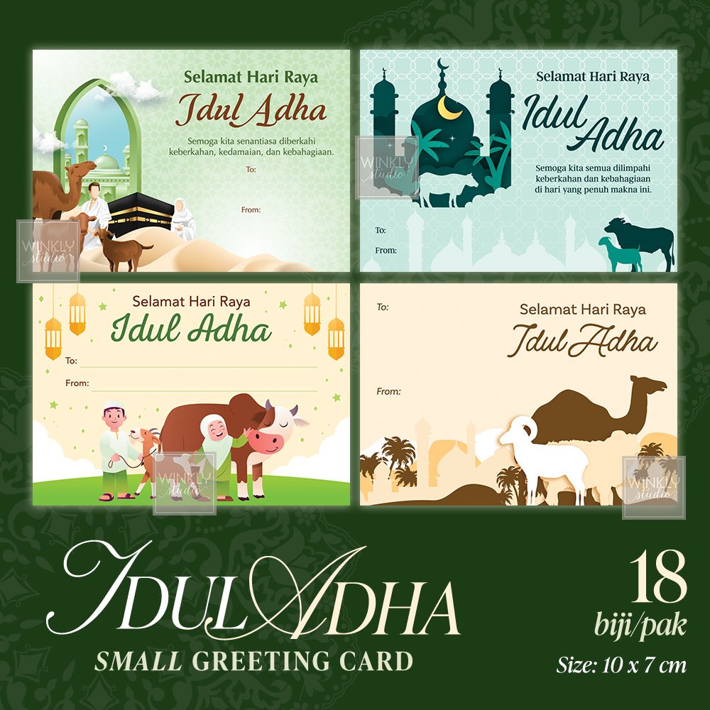 Kartu / Hang Tag Idul Adha / Hangtag Lebaran Haji Kartu Ucapan Idul Qurban / Hari Raya Kurban