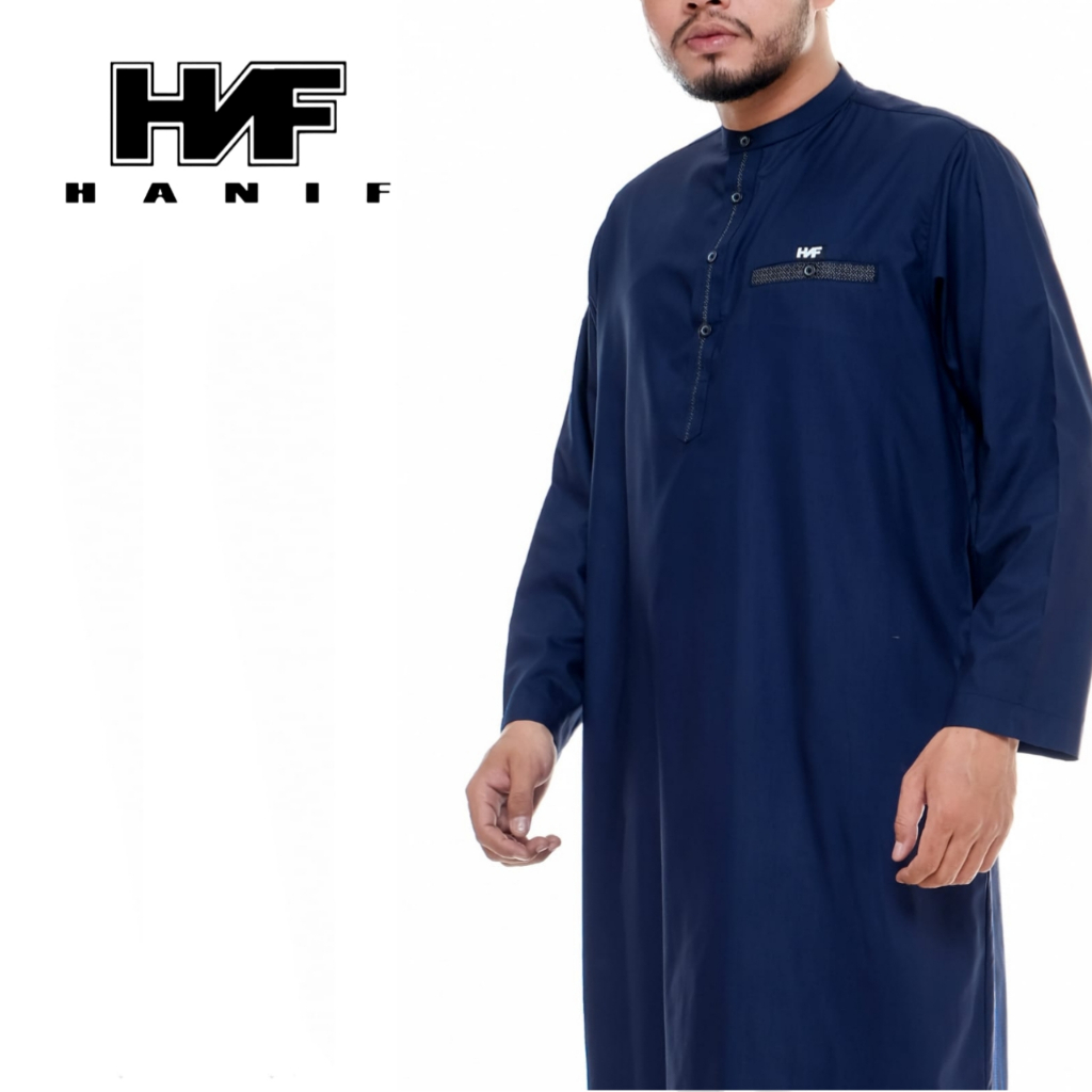 [ KHALID ] Jubah Gamis Pria Dewasa Kerah Sanghai List Exclusif - Jubah Lengan Panjang Elegan Khalid 