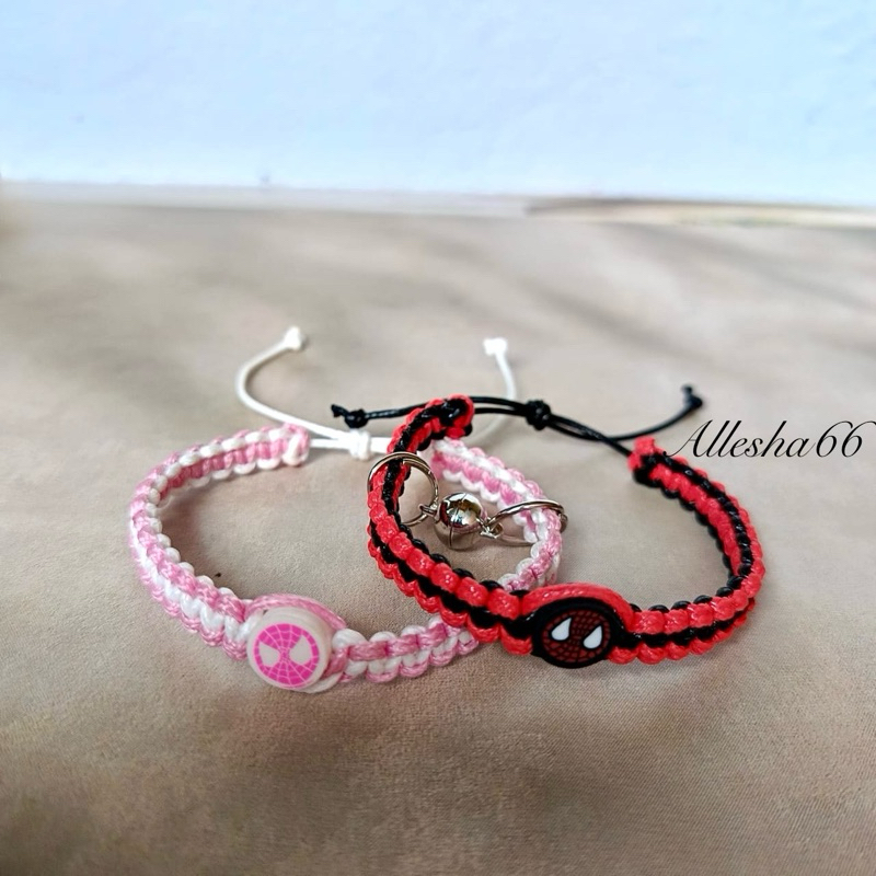 part2 GELANG RAJUT SPIDERMAN MIX WARNA GELANG RAJUT SPIDERMAN GELANG COUPLE AESTHETIC COUPLE SPIDERM