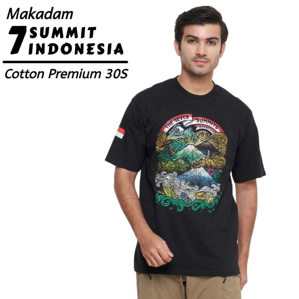 kaos vintage retro pendaki gunung 7 seven summits kaos gunung Indonesia lenga pendek