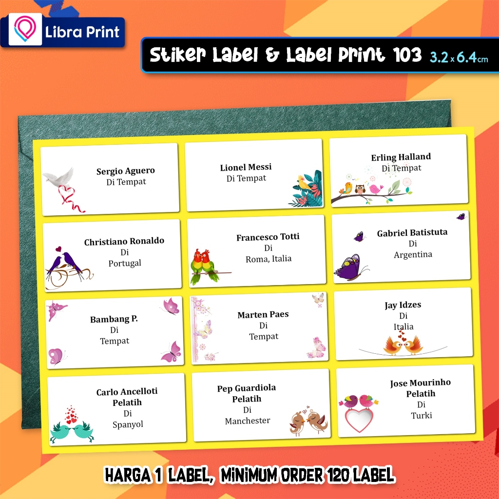 

CETAK STIKER LABEL 103 / PRINT LABEL NAMA UNDANGAN / LABEL BUKU MOTIF ANIMAL