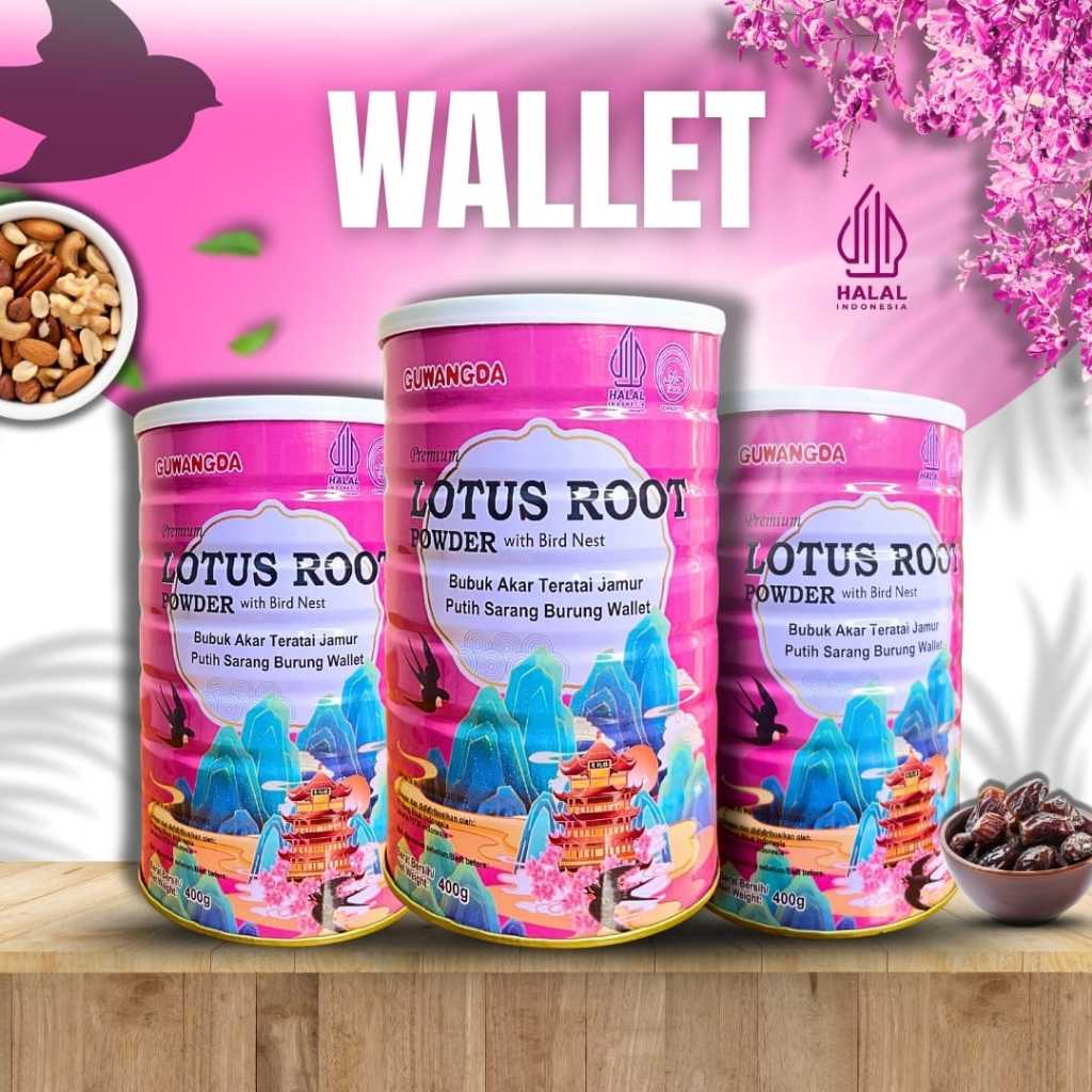 

[3 KALENG] Bubur Instan Oufen Lotus Root Powder/Bubuk Akar Teratai 400/500gr