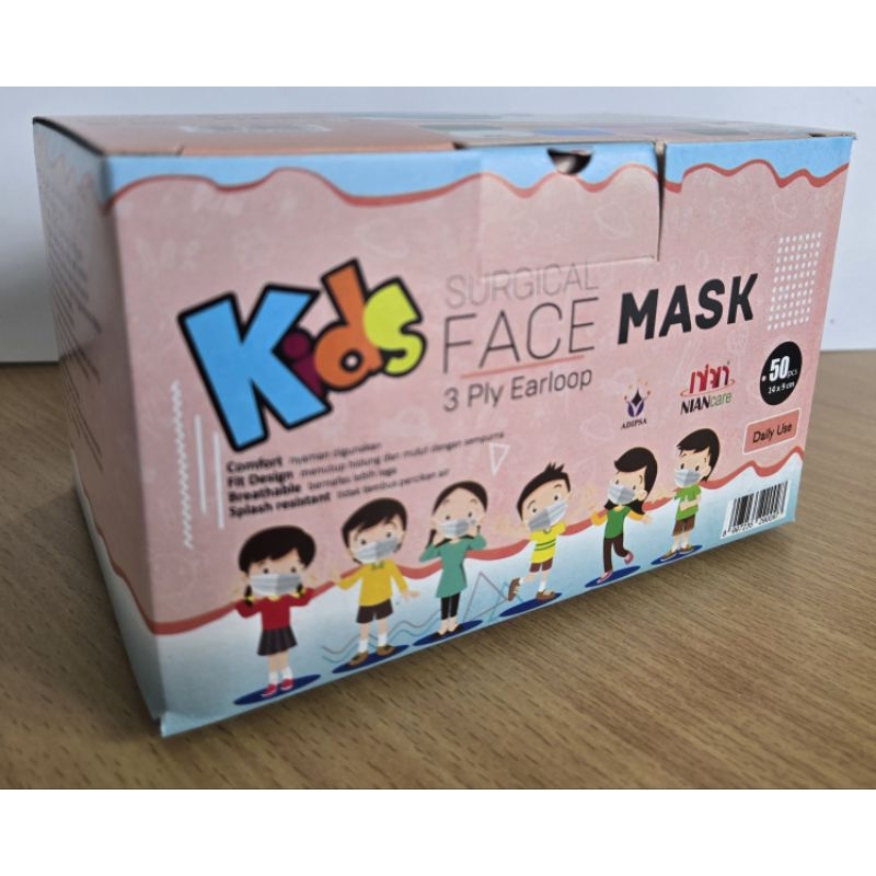Masker NIAN Care Earloop kids 3ply 50pcs