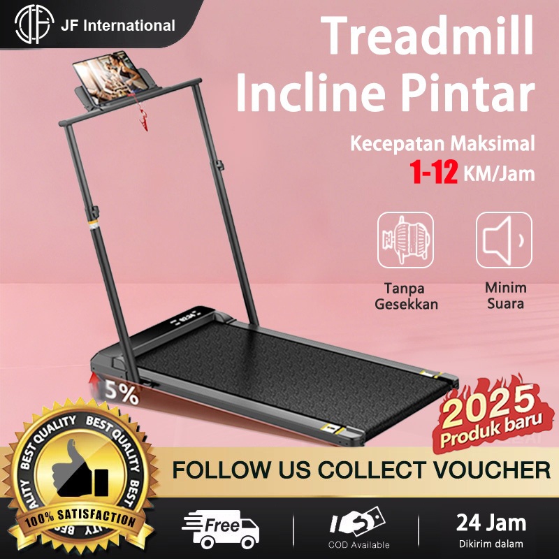 JF Treadmill dengan Kemiringan/Treadmill Kapasitas Besar/Treadmill Portable /Walking Pad