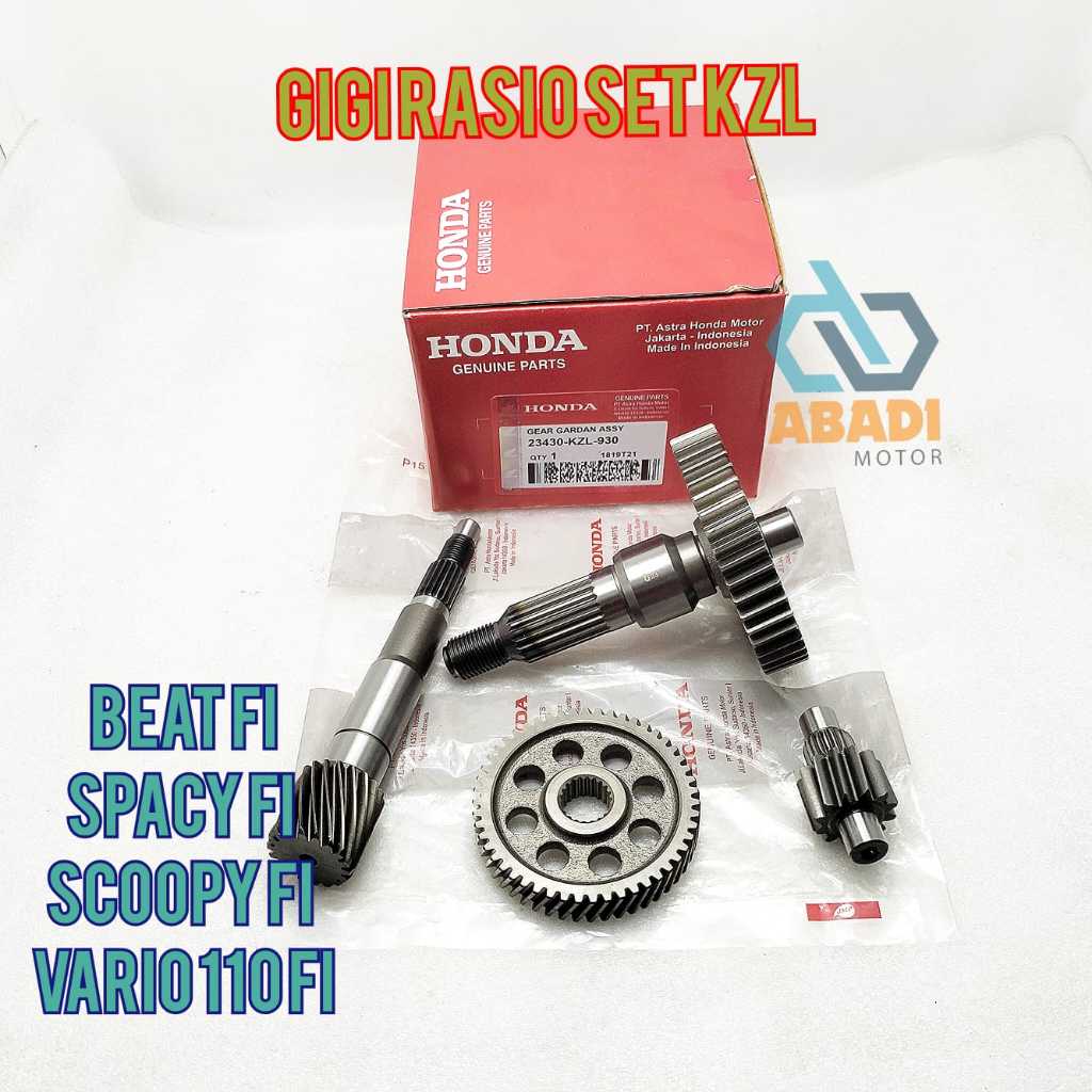 Gear Gir Rasio Set Ori Honda KZL Beat Fi Scoopy Spacy Fi Vario 110 Fi Gigi Gardan Komplit Original A