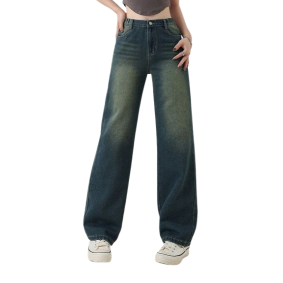 UNISEX Baggy Jeans Highwaist - Baggy Jeans Loose Wisker - Celana Jeans Skena Gombrong Highwaist Pria